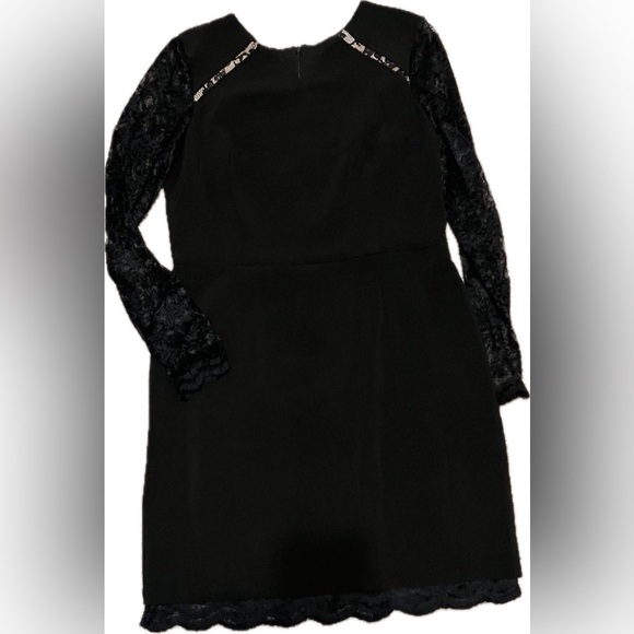 Ivy & Blu Women's Elegant Floral Lace Sleeves Pencil Dress -Black size 16 - Picture 2 of 15